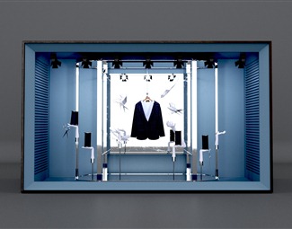 现代产品展示橱窗3d模型下载-3d溜溜网