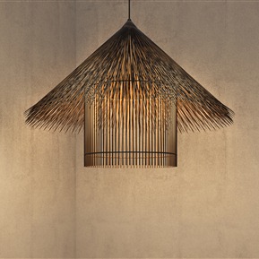 中式 异形吊灯 自然茅草装饰吊灯