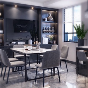 现代 餐厅 餐厅厨房吧台