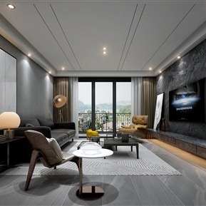 现代 客厅 客餐厅 沙发组合