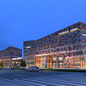 现代 商业楼 商业夜景