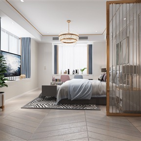 现代 卧室 客餐厅 主卧