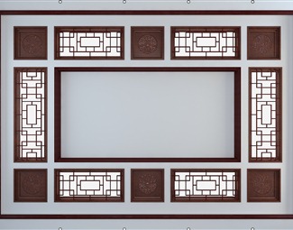 中式天花板贴图