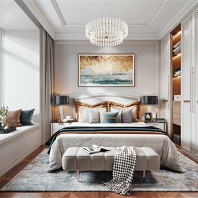 美式 卧室 主卧室