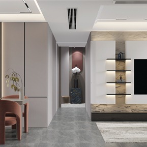 现代 客餐厅 客餐厅厨房