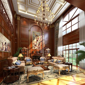 简欧 复式客厅 别墅客厅