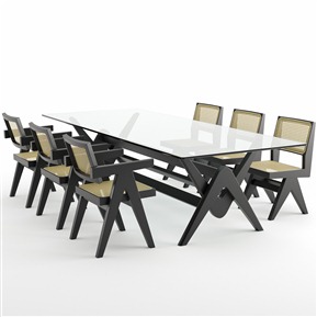 现代 Cassina 餐桌椅组合