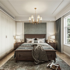 美式 卧室 主卧室