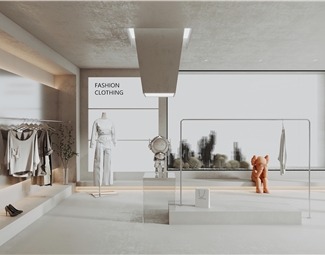 现代服装店展示台