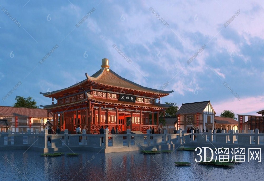 中式古代宫殿3d模型下载