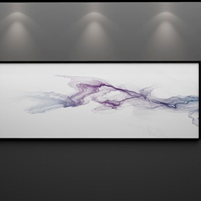 现代 装饰画 抽象线条大理石纹飞鸟玄关背景墙