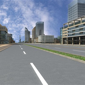 现代 街道 办公商业