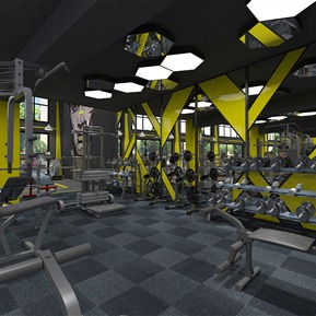 工业LOFT 健身房 健身房大厅