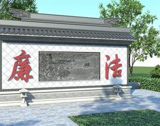 中式苏州园林景观墙