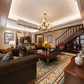 美式 客厅 复式客厅