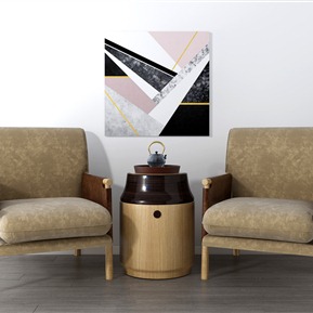 北欧 休闲沙发组合 休闲椅 茶几 装饰画组合