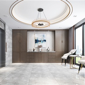 轻奢 玄关 客餐厅书房