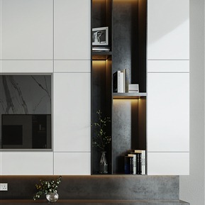 现代 电视背景柜 电视墙柜