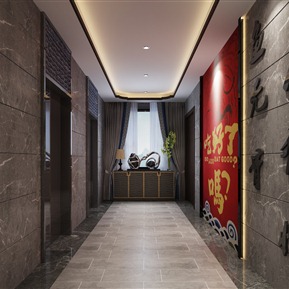 新中式 电梯厅 电梯间
