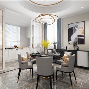 现代 餐厅 客餐厅 主卧