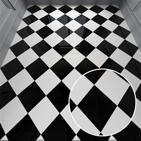 现代黑白高光棋盘格瓷砖 石材 VR