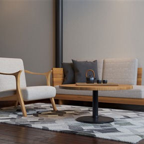 新中式 沙发茶几组合 休息室