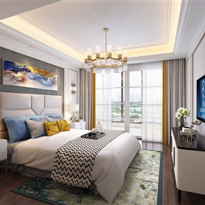 现代 卧室 主卧室