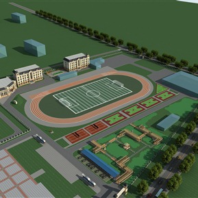 现代 足球场 学校蓝球场足球场网球场