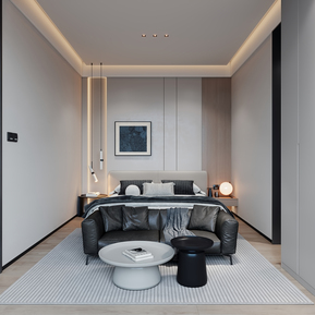 现代 卧室 主卧室