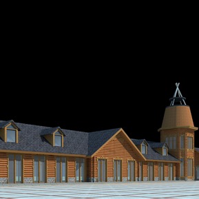 民族风 建筑 木格楞民族文化建筑