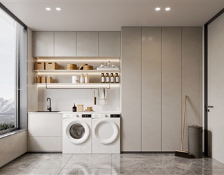 现代 洗衣房 阳台洗衣房