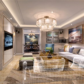 后现代 客餐厅 客厅餐厅