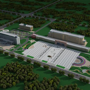 现代 鸟瞰图 厂区规划鸟瞰