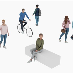 现代 多人 男女人物组合