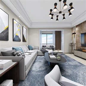 现代 客餐厅 简约全景