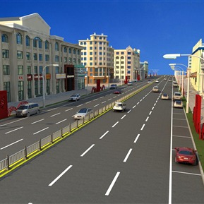 欧式 商业街 街景住宅