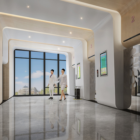 现代 电梯厅 标准层电梯