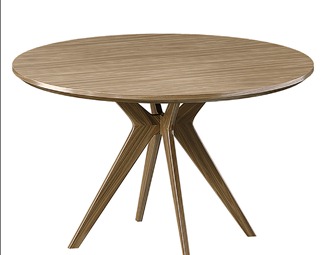 现代原木圆形餐桌