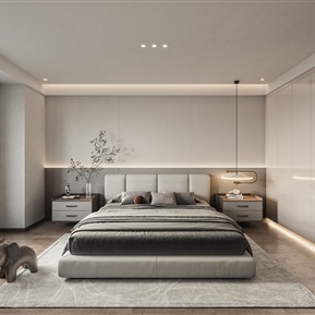 现代 卧室 主卧室