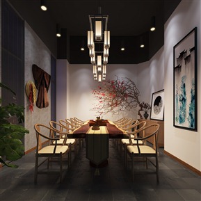 新中式 茶室 餐厅包间