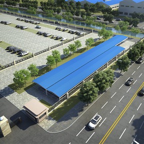 现代 鸟瞰图 厂房