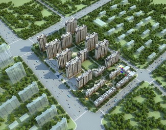 现代 住宅区 住宅鸟瞰