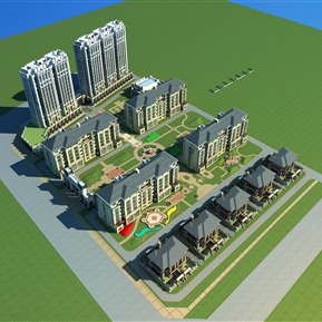 新中式 住宅区 别墅住宅高层