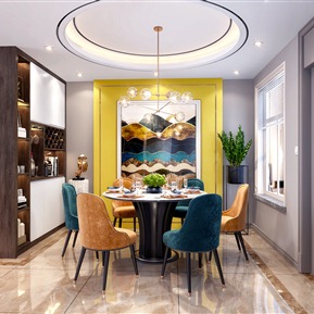 轻奢 餐厅 客餐厅门厅