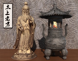 中式人体雕像茶室摆件