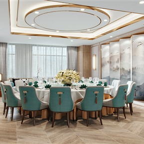 新中式 包间 办公餐厅