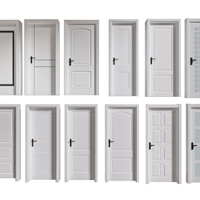 现代 平开门 白色门组合
