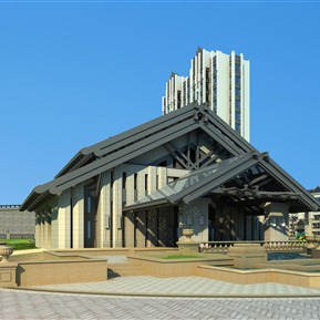 新中式 售楼处建筑 会所酒店售楼处接待中心