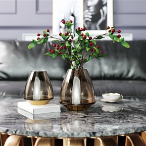 现代 装饰品 简约透明玻璃花瓶