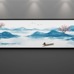 新中式 风景画 三联装饰画